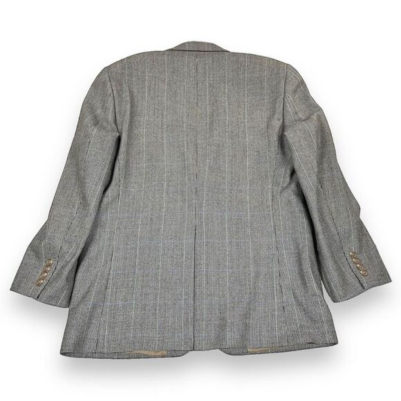 CHAPS Sports Coat Mens 40R Brown Windowpane‎ Lambswool Blazer - Picture 2 of 12